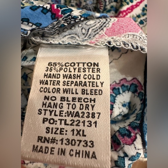 Umgee Paisley Boho Paisley Mini Dress 1X - Picture 6 of 6